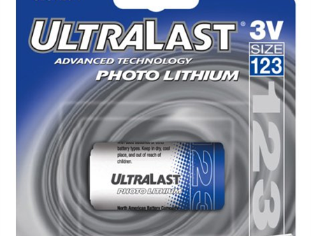 UL1231 Ultralast  CR123A  3 volt 1 Pack Non-rechargeable Blister Card on Sale