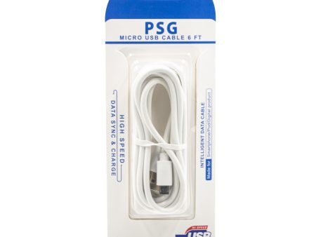 V8-2A PSG Micro USB 6 Foot Auto or Home Charge and Sync Cable Discount