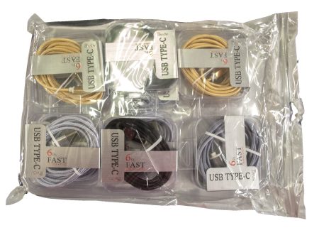 AQZTC6 AqvazeX USBA to Type C 6 ft Cable Refill 12 pcs For Discount