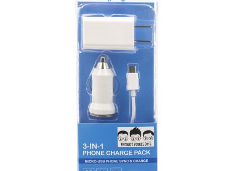 QH-C960-4 PSG Micro USB 3-in-1 Auto or Home Charge and Sync Kit Cheap