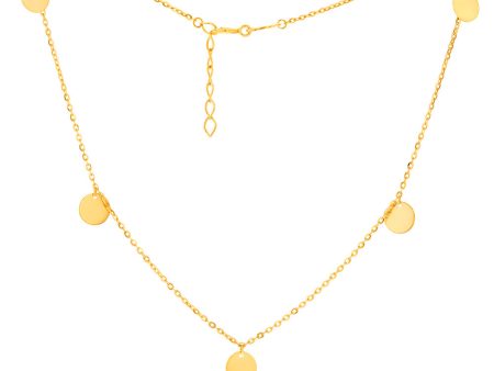 9ct Yellow Gold 5 Circle Charms 27cm Anklet Online