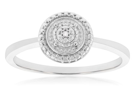 Sterling Silver With Diamond Round Shape Ring Online now