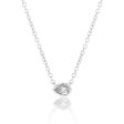 14ct white Gold 1 10 Carat Diamond Pendant On 45cm Chain on Sale