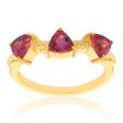 14ct Yellow Gold 1.44ct Pink Tourmaline Trillion Cut Ring Cheap