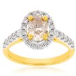 18ct Yellow Gold 1.50 Carat Diamond Ring With 1 Carat Oval Australian Diamond Online now