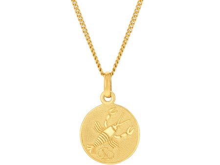 9ct Yellow Gold Zodiac Cancer Pendant Cheap