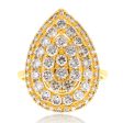 18ct Yellow Gold 2 Carat Diamond Pear Shape Cluster Ring Online Hot Sale