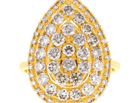 18ct Yellow Gold 2 Carat Diamond Pear Shape Cluster Ring Online Hot Sale