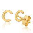 9ct Yellow Gold Mini Initial  C  Stud Earrings For Sale