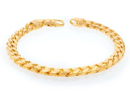 9ct Yellow Gold 250 Gauge Curb 21.6cm Bracelet For Sale