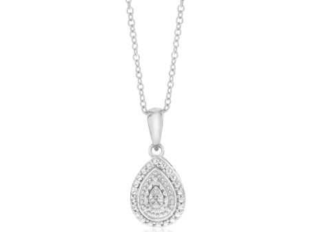 Sterling Silver With Diamond Pear Shape Pendant Discount