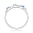 14ct White Gold 0.63ct Aquamarine and Diamond Pearl Fancy Ring on Sale