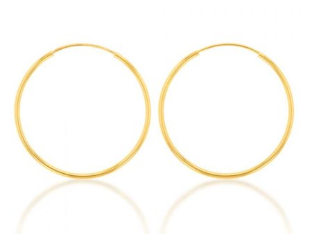 9ct Yellow Gold Lightweight 15mm Sleeper Earrings Cheap