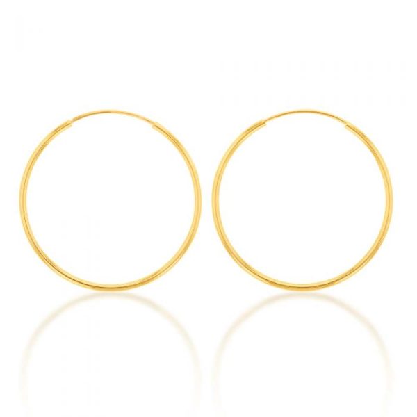 9ct Yellow Gold Lightweight 15mm Sleeper Earrings Cheap