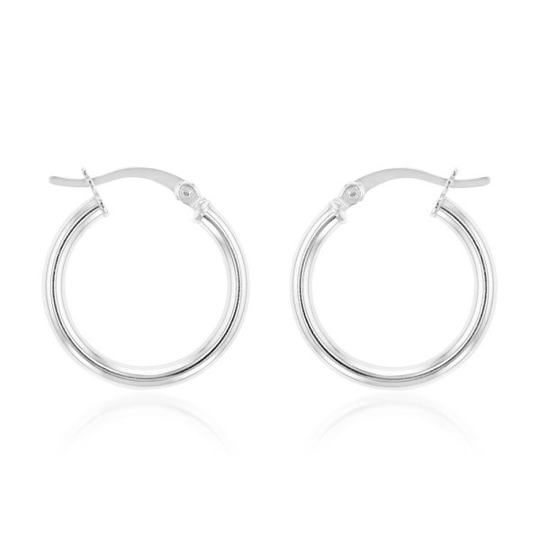 Sterling Silver Plain 20mm Hoop Earrings Hot on Sale