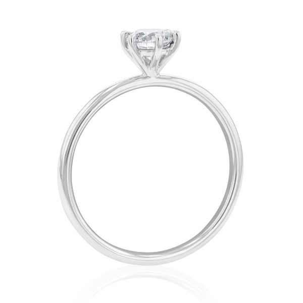 18ct White Gold Solitaire Ring with 0.50 Carat GI SI Certified Diamond Cheap