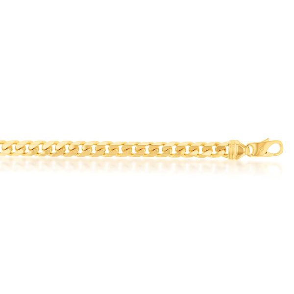 9ct Yellow Gold 250 Gauge Curb 21.6cm Bracelet For Sale