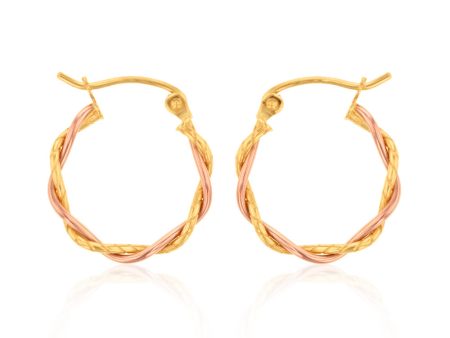 9ct Yellow Gold Tube Hoop Earrings on Sale