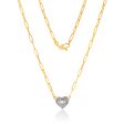 14ct Yellow and White Gold 1 2 Carat Diamond Heart Pendant On 41cm Chain Sale