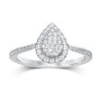 Luminesce Lab Grown 1 4 Carat Diamond Silver Ring with 59 Diamonds Sale