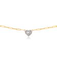 14ct Yellow and White Gold 1 2 Carat Diamond Heart Pendant On 41cm Chain Sale