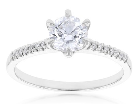 18ct White Gold 1.10 Carat Solitaire with 1.00 Carat Certified Centre Diamond Online