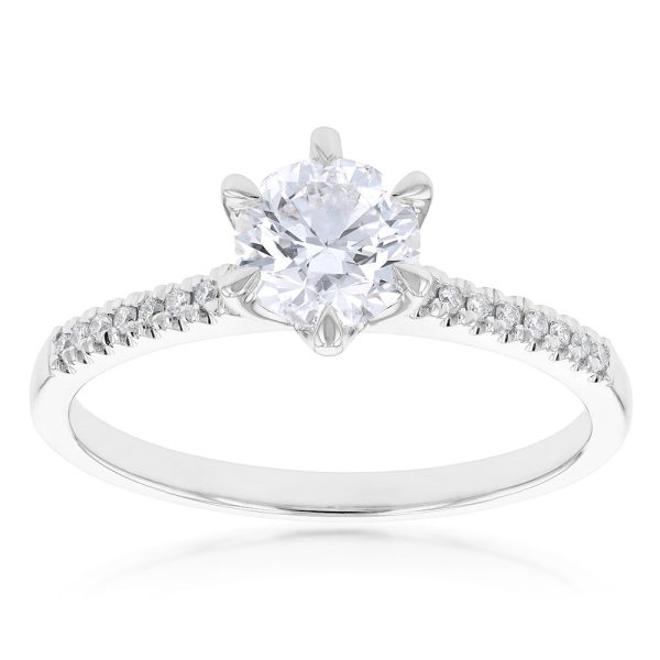 18ct White Gold 1.10 Carat Solitaire with 1.00 Carat Certified Centre Diamond Online