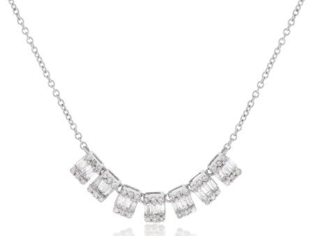 14ct White Gold 1 2 Carat Diamond Adjustable 38 to 43cm Chain For Sale