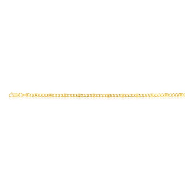 9ct Yellow Gold Silverfilled 1:3 Curb +Anch 80 Gauge 19cm Bracelet Online Sale