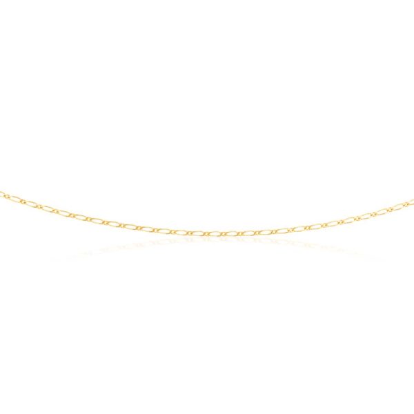 9ct Yellow Gold 40 Gauge 1:1 Figaro 46cm Chain For Cheap