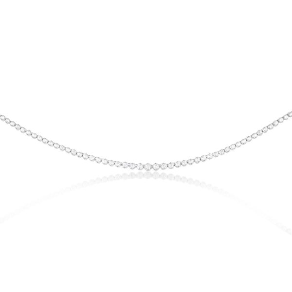 14ct White Gold 5 Carat Diamond Necklace with 139 Brilliant Diamonds 43cm For Sale