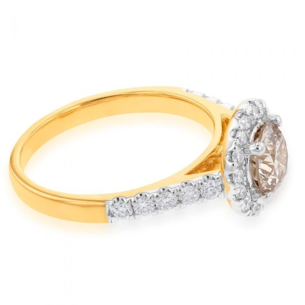 18ct Yellow Gold 1.50 Carat Diamond Ring With 1 Carat Australian Diamond Fashion