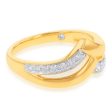 Flawless 1 4 Carat Diamond Chevron Dress Ring in 9ct Yellow Gold Online Sale