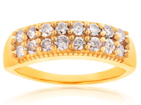 14ct Yellow Gold Plated Sterling Silver1 Carat Diamond Ring with Australian Diamonds For Cheap