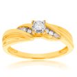 14ct Gold Plated Sterling Silver1 10 Carat Diamond Ring Cheap