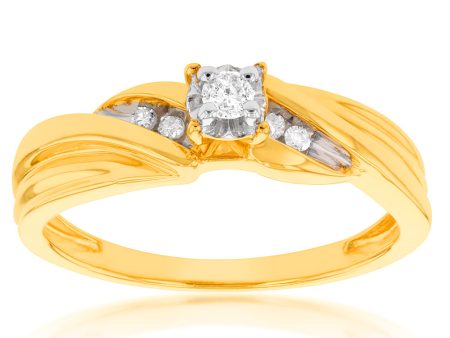 14ct Gold Plated Sterling Silver1 10 Carat Diamond Ring Cheap