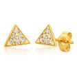 9ct Yellow Gold Zirconia Triangle Studs For Discount