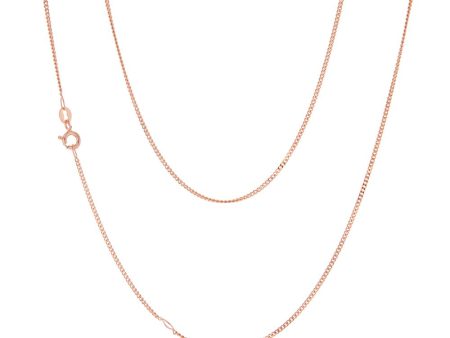 9ct Rose Solid Gold 40 Gauge Curb 46cm Chain Online Hot Sale