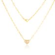 14ct Yellow Gold 1 2 Carat Diamond Heart Pendant On 41cm Chain Sale