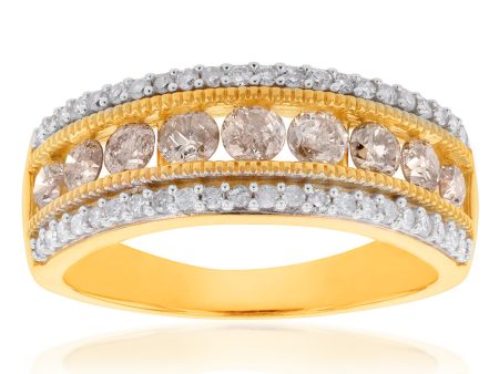 14ct Gold Plated Sterling Silver1 Carat Diamond Ring with Australian Diamonds Supply