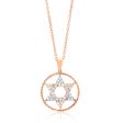 14ct Rose Gold Diamond Star of David Pendant With 72 Diamonds For Cheap