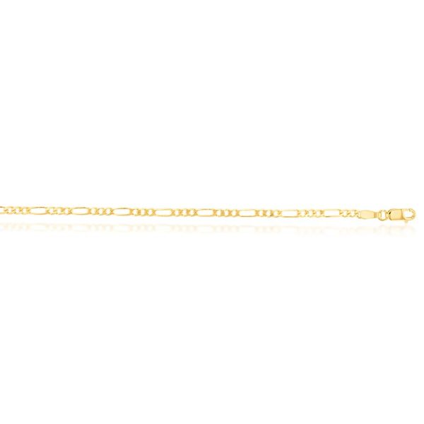 9ct Yellow Solid Gold 60 Gauge Figaro 19cm Bracelet Supply