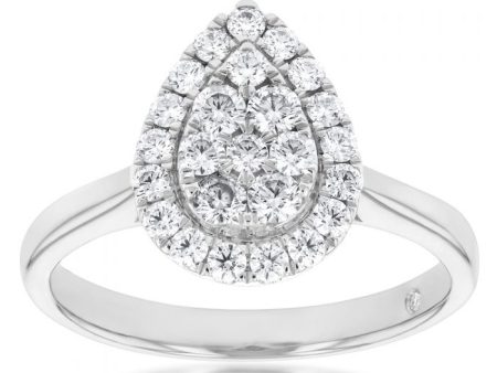 Flawless 1 2 carat  9ct White Gold Diamond Ring For Discount