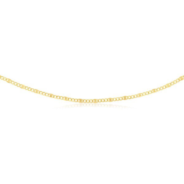 9ct Yellow Gold Silverfilled 1:3 Curb+Anch 80 Gauge 50cm Chain Fashion