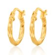 9ct Yellow Gold Silver Filled Twist 10mm Hoop Earrings Online now