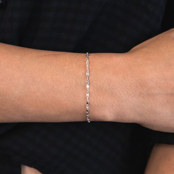 Sterling Silver 19cm Fancy Dicut Twist Bracelet Online Hot Sale