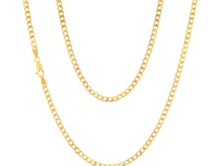 9ct Yellow Solid Gold 100 Gauge Curb 51cm Chain on Sale