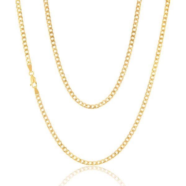 9ct Yellow Solid Gold 100 Gauge Curb 51cm Chain on Sale