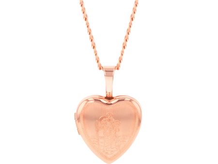 9ct Rose Gold Heart St. Christopher 12mm Locket Discount