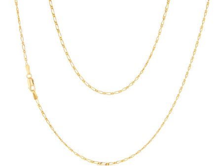 9ct Yellow Gold 40 Gauge 1:1 Figaro 46cm Chain For Cheap